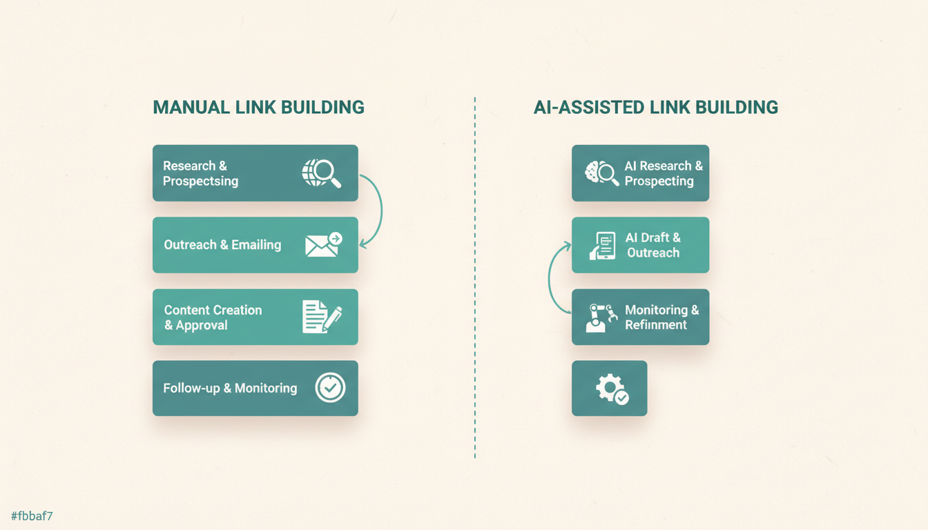 AI SEO - How I Use AI for Link Building (Without Getting Flagged) — illustration
